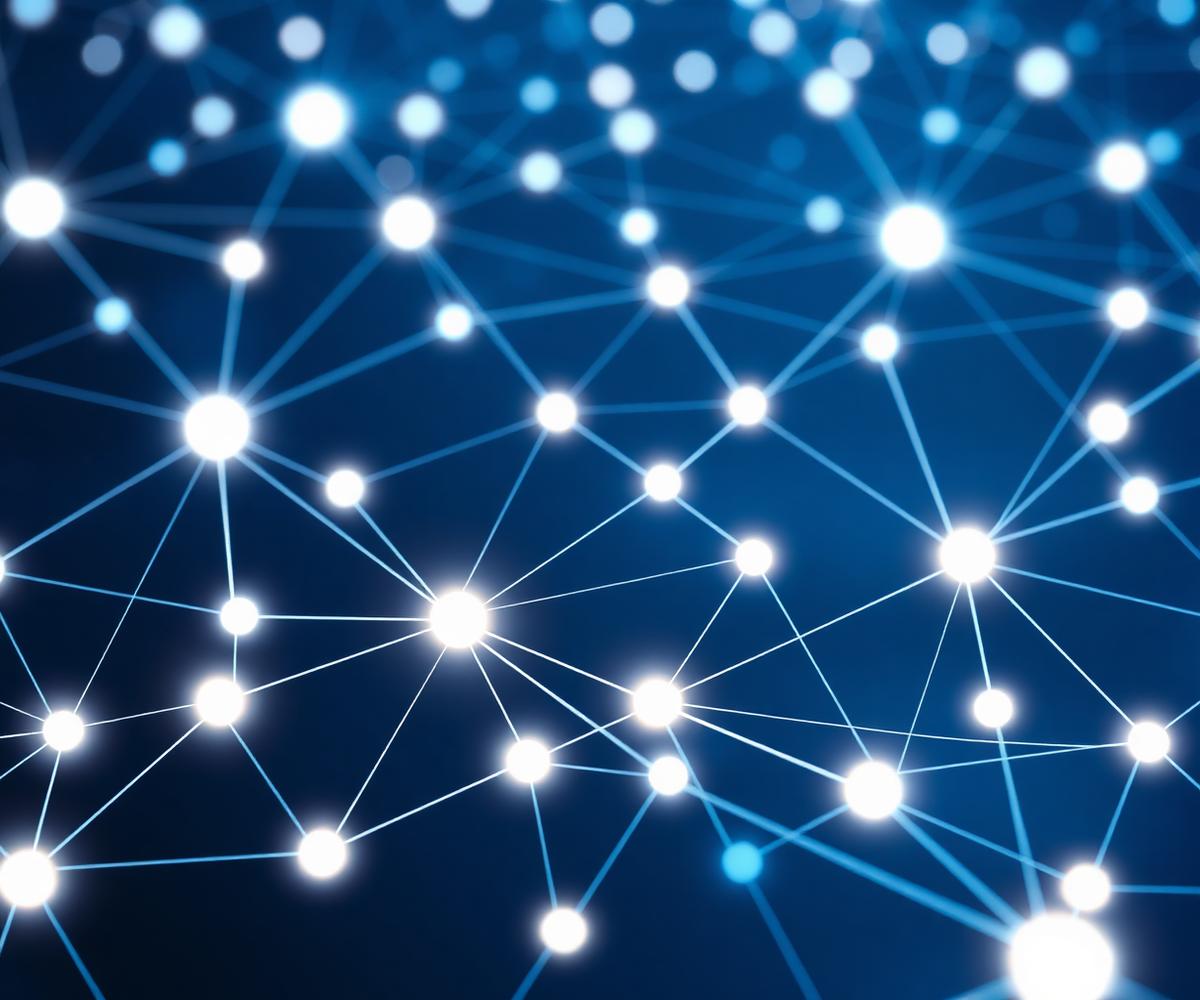 Abstract neural network of glowing nodes representing multi-LLM orchestration